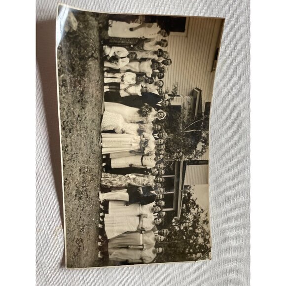 Vintage Black & White Wedding Photograph Large Family 1920s - Picture 1 of 15